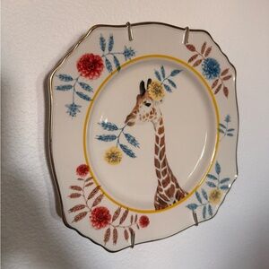 Anthro Lou Rota Giraffe Plate 🦒 Safari Animal Collectible